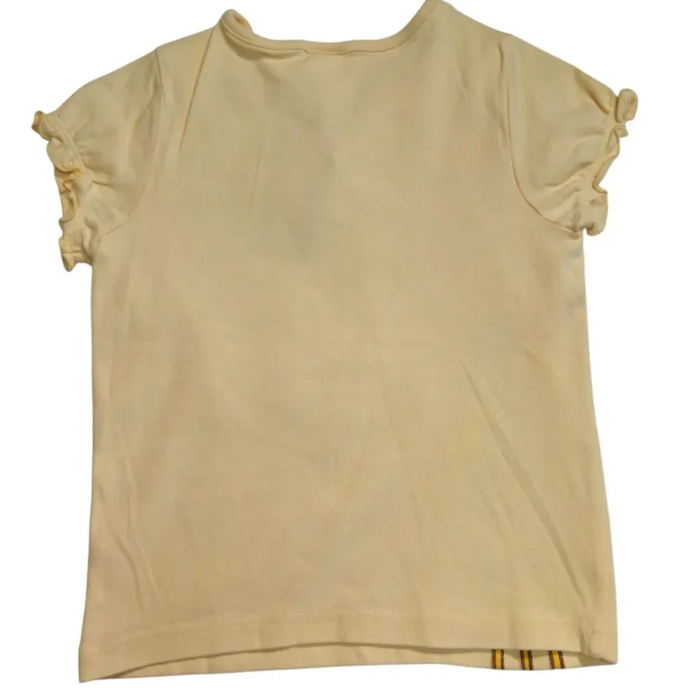 Vintage Gymboree Top Girls Size 5 Yellow Giraffe Safari Short Sleeved Henley NWT